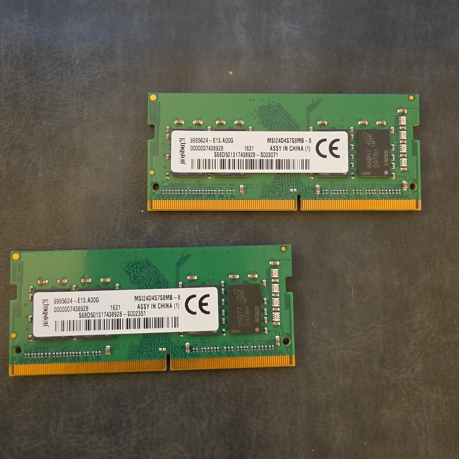 Kingston 8GB DDR4-2400MHz PC4-19200 SODIMM Laptop RAM MSI24D4S7S8MB-8 x 2
