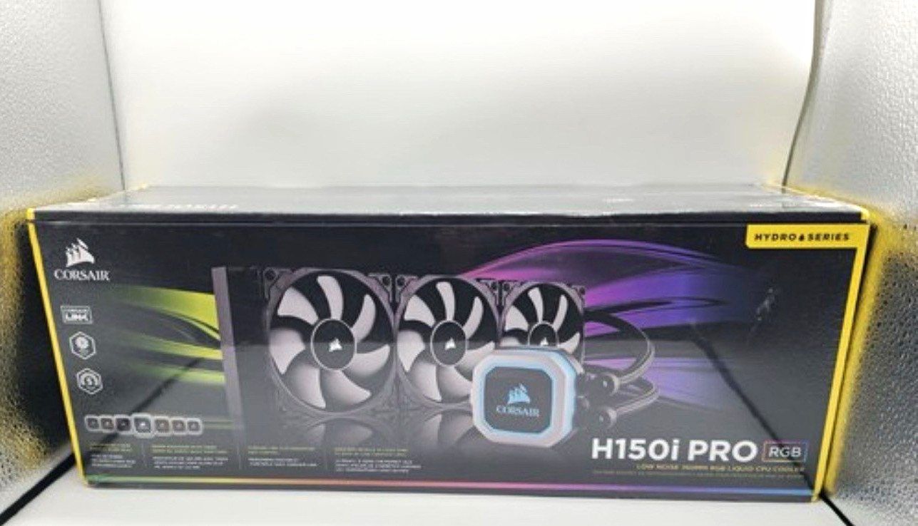 Corsair H150i PRO RGB 360mm Liquid CPU Cooler, Black, 120mm Fans