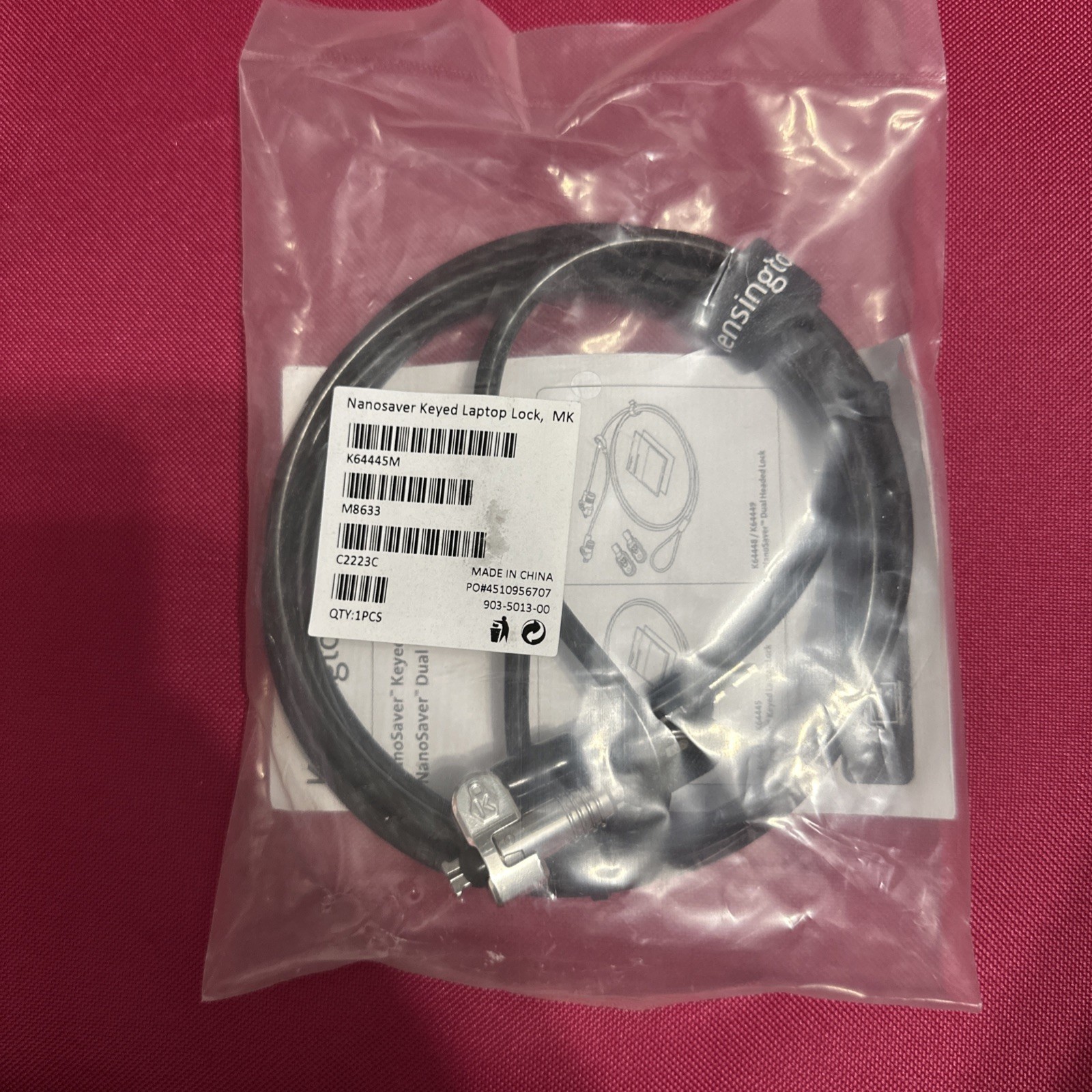 Kensington NanoSaver Keyed Laptop Key Lock MK K64445M