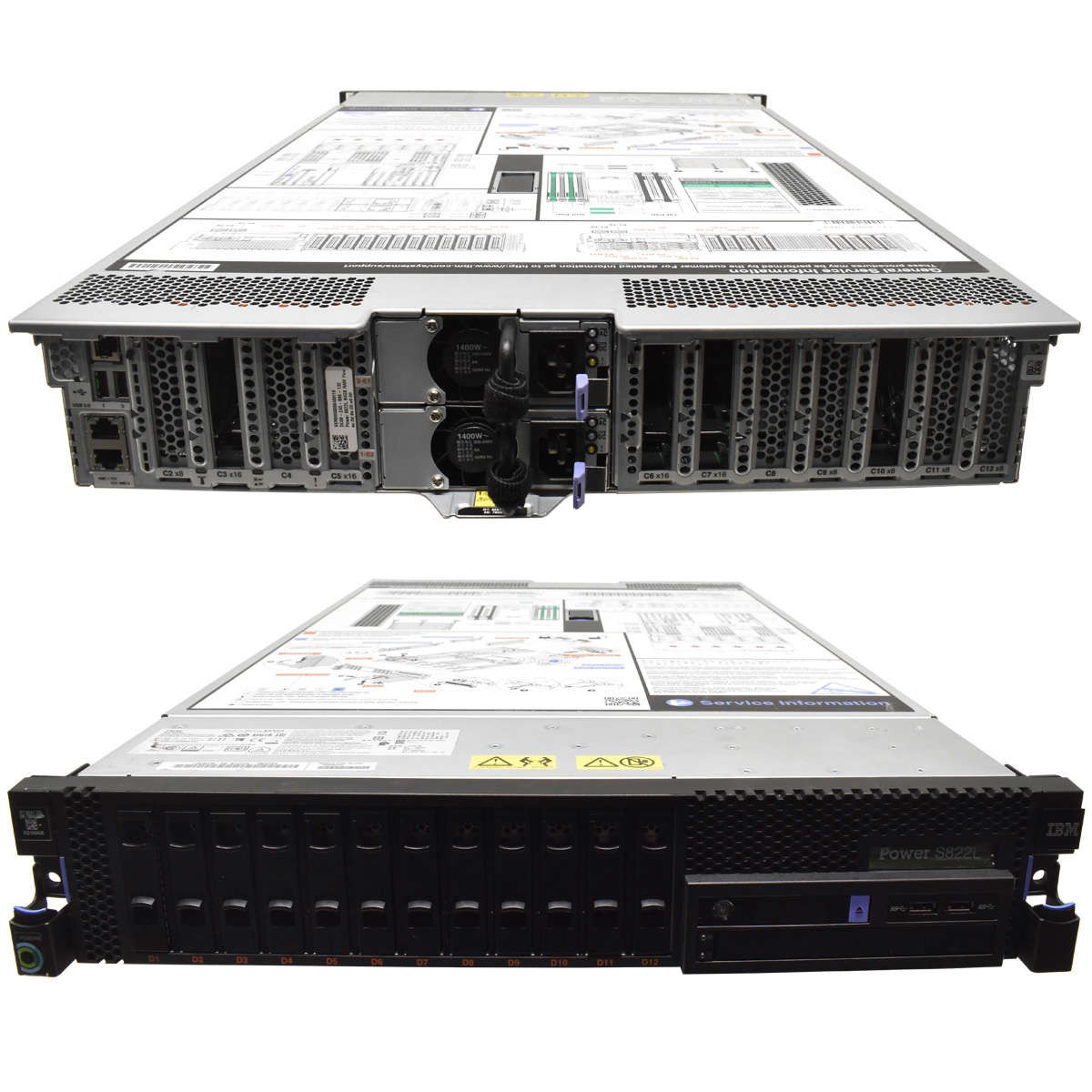 IBM Power S822 1x Power8 3.425Ghz 10C CPU 0GB RAM PC3 12x SFF 2.5 8284-22A