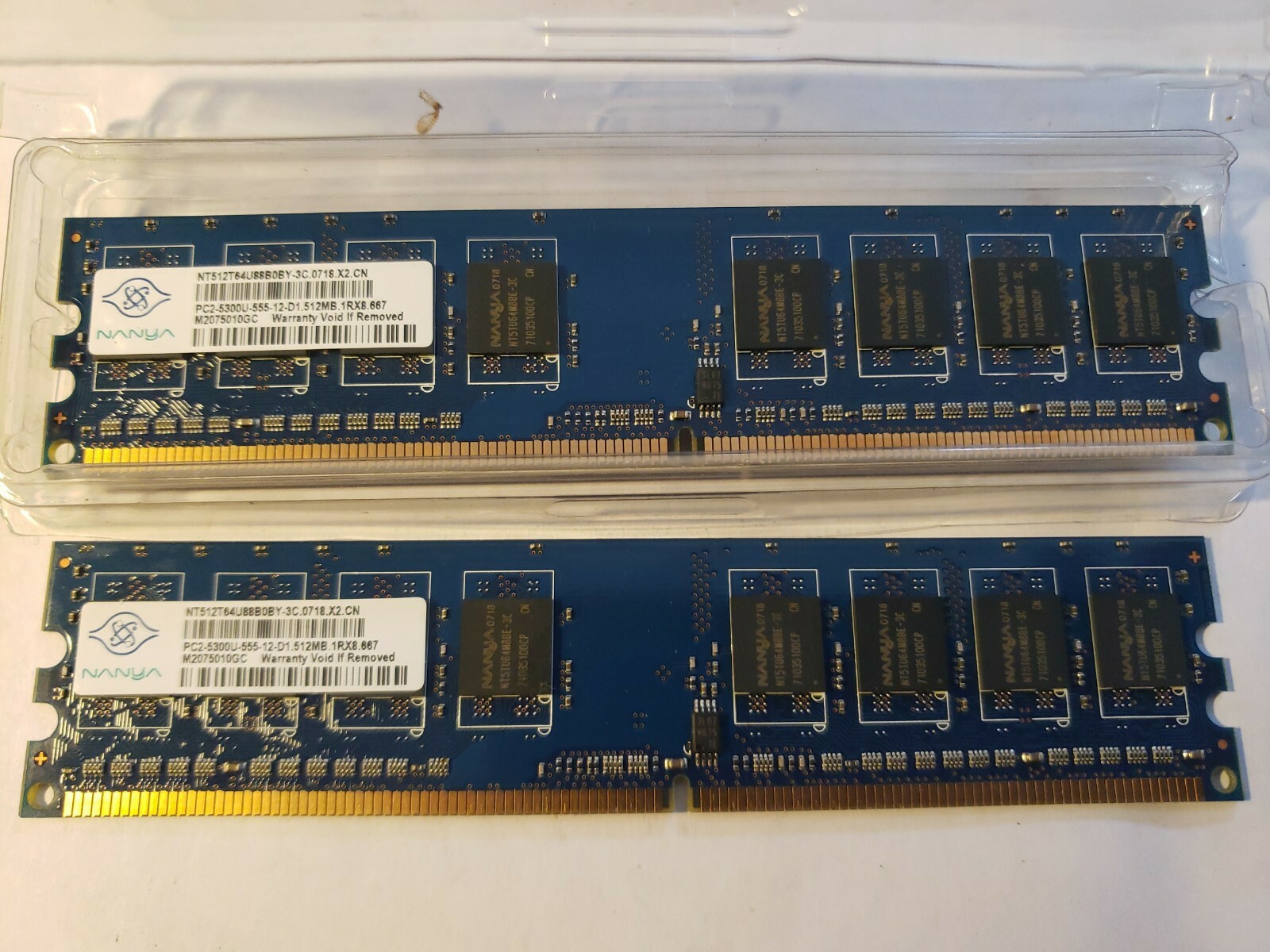 Nanya 512MB RAM NT512T64U88B0BY-3C.0719.X2.CN   PC2-5300U-555-12-D1 1Rx8.667