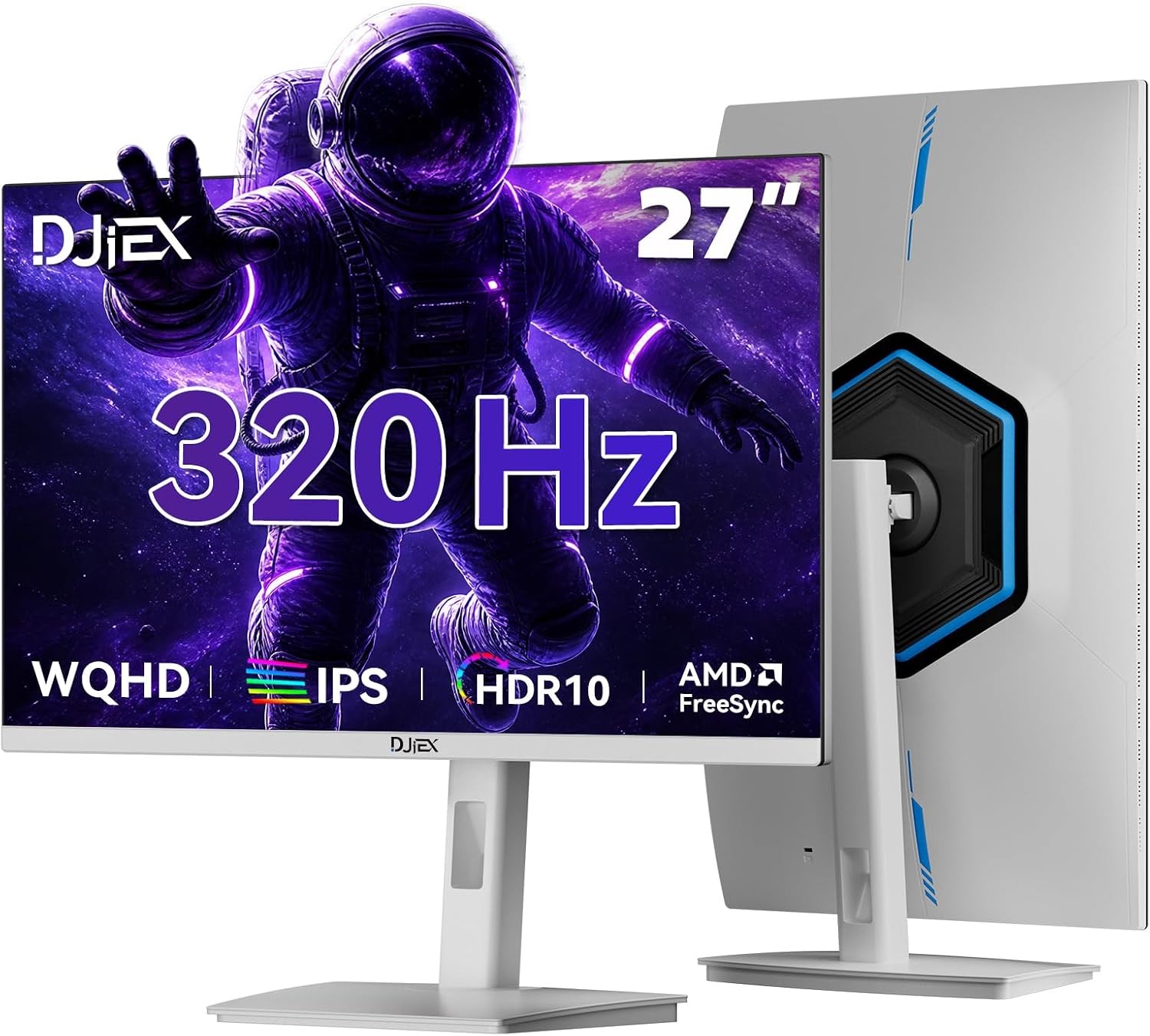 27 Inch Gaming Monitor White 320Hz, WQHD(2560 x1440), IPS, HDR10