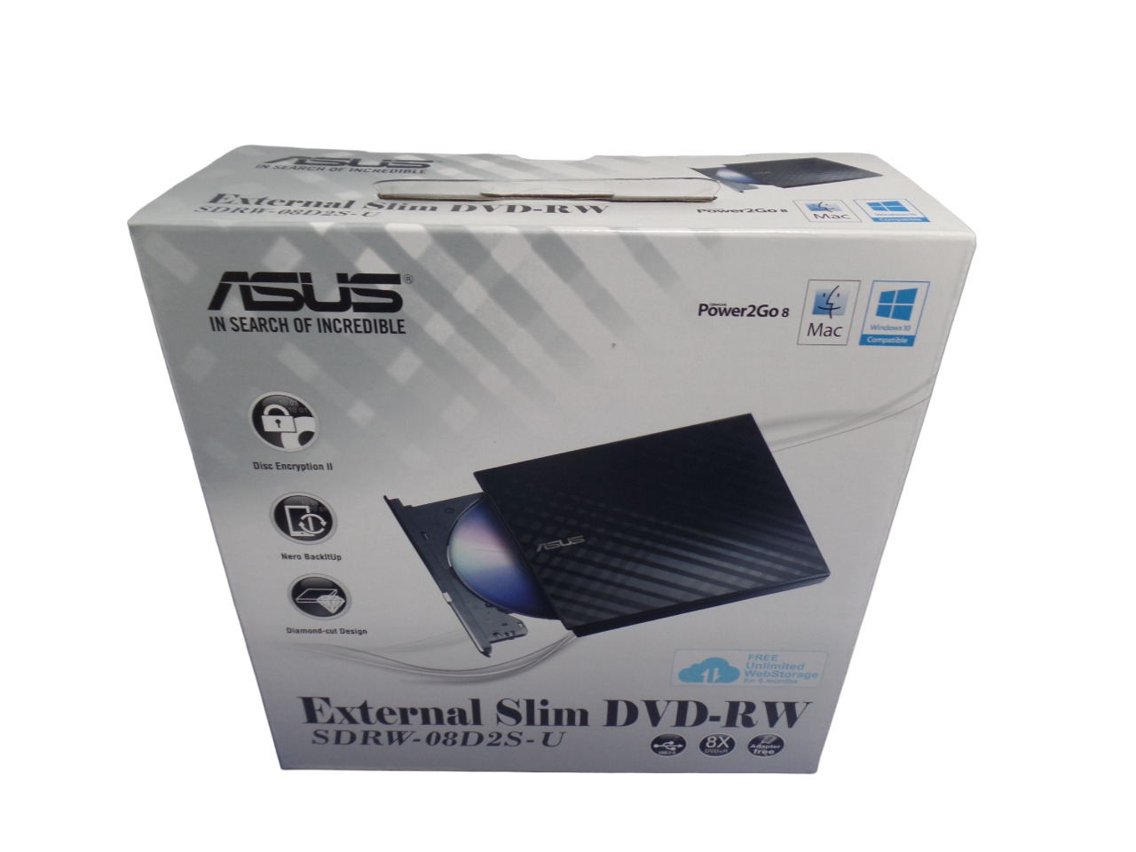 ASUS USB 2.0 External DVD-RW Drive SDRW-08D2S-U/ New - 