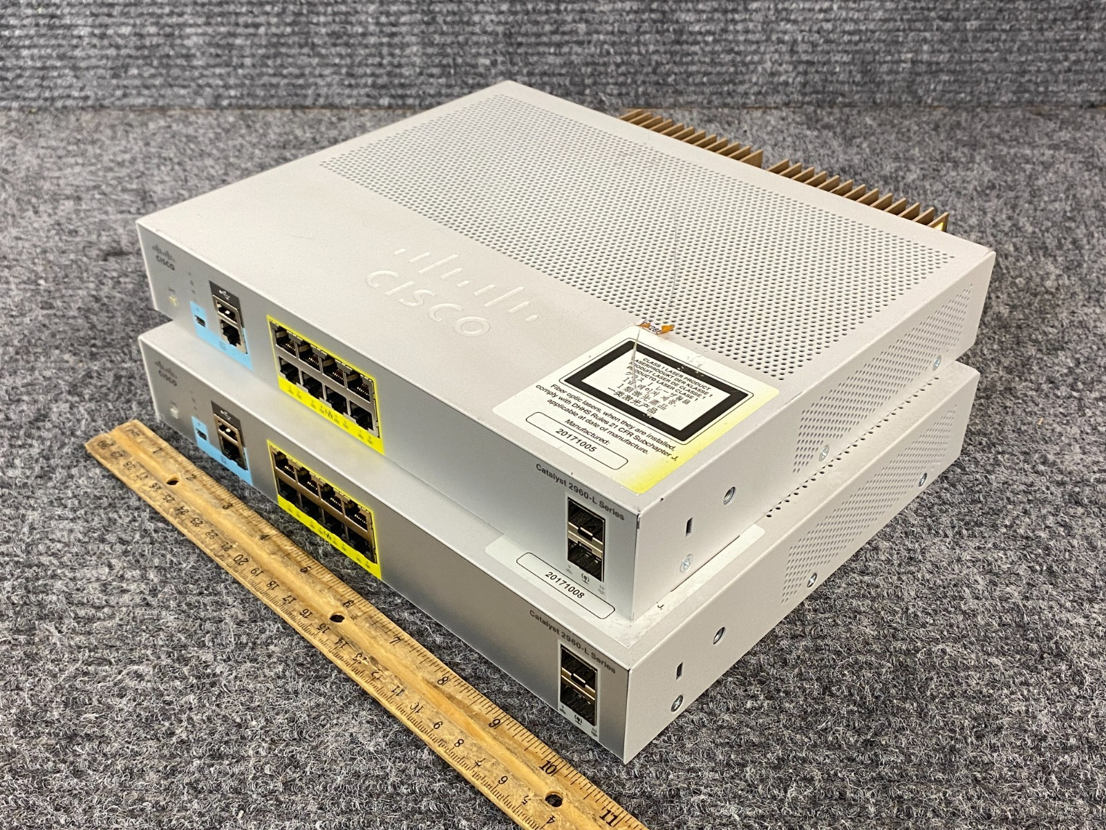 Lot of 2 Cisco WS-C2960L-8PS-LL 8-Port Switches w/ Power Cords