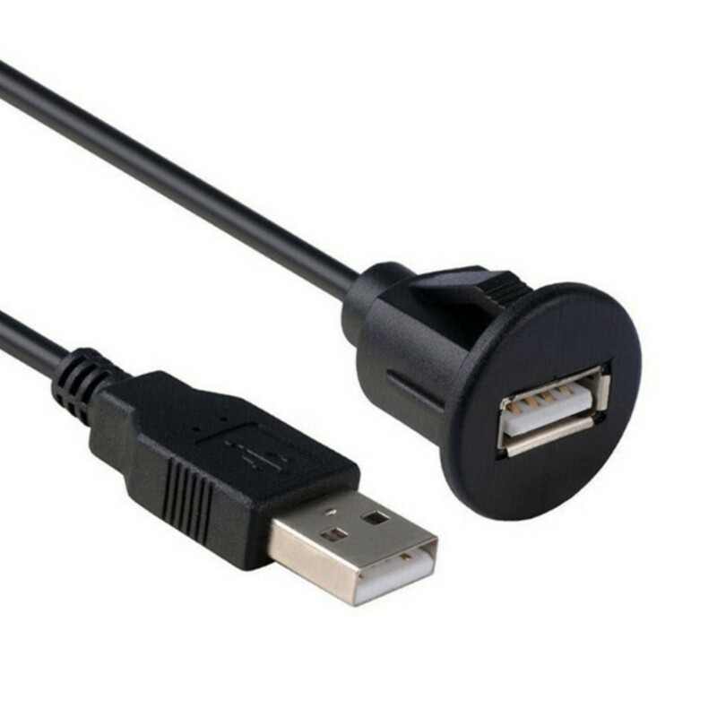 100cm Charging Cord Data Wire Car Dashboard Mount USB 2.0 Male to Female Cable
