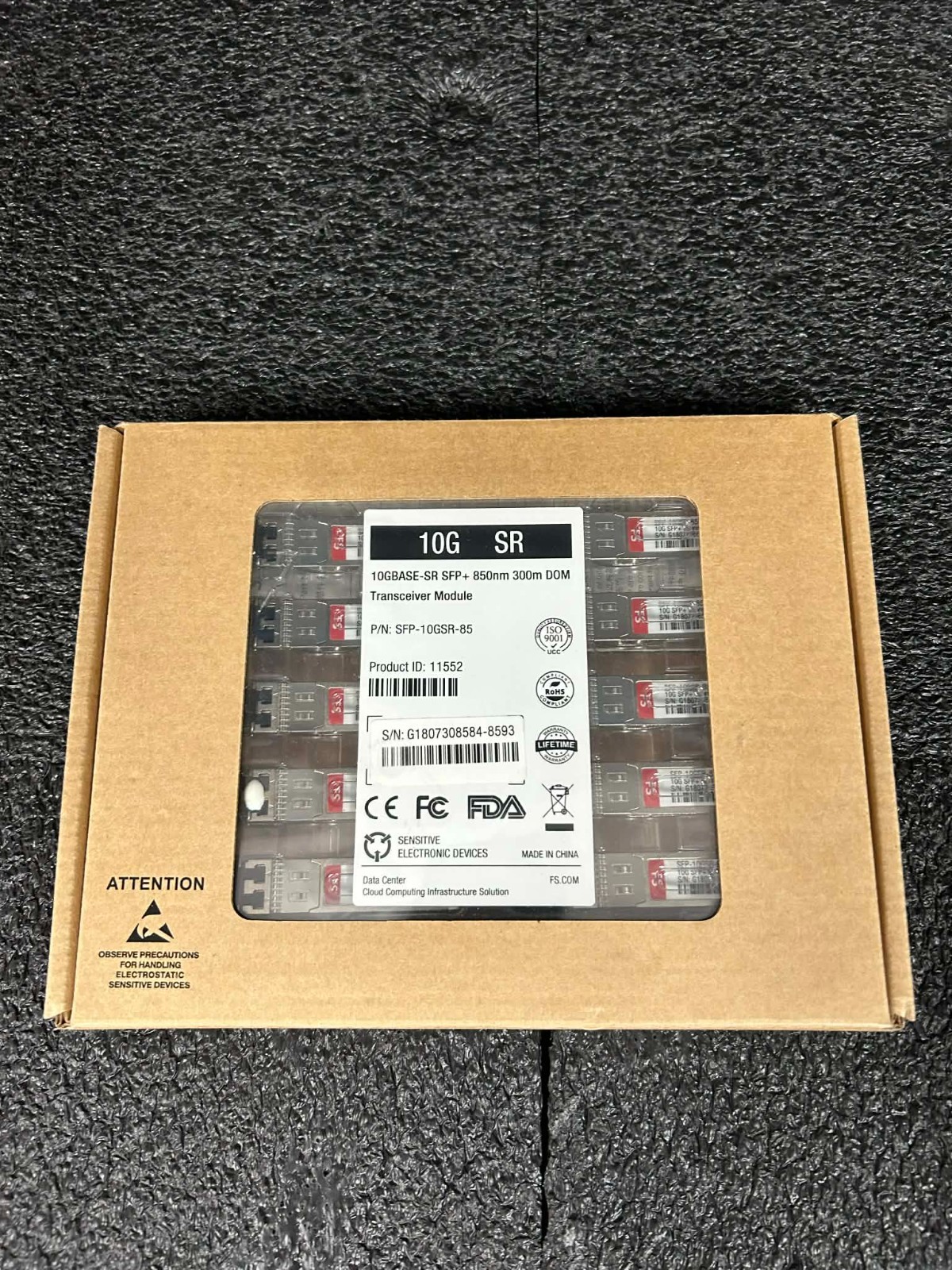Lot of 14 FS SFP-GSR-85 10G SFP+ 850nm 300m Optical Transceiver Module