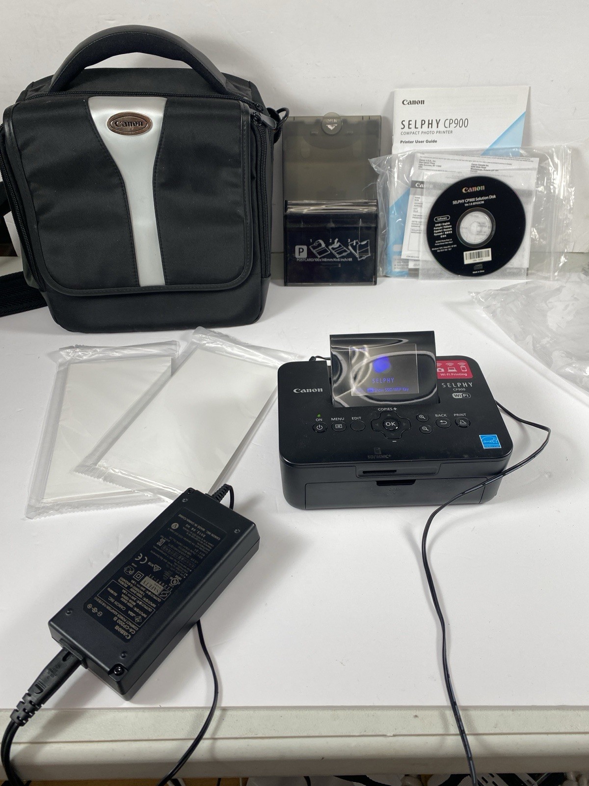 Canon SELPHY CP900 Digital Photo Printer WiFi w/ Carry Bag Manual Paper