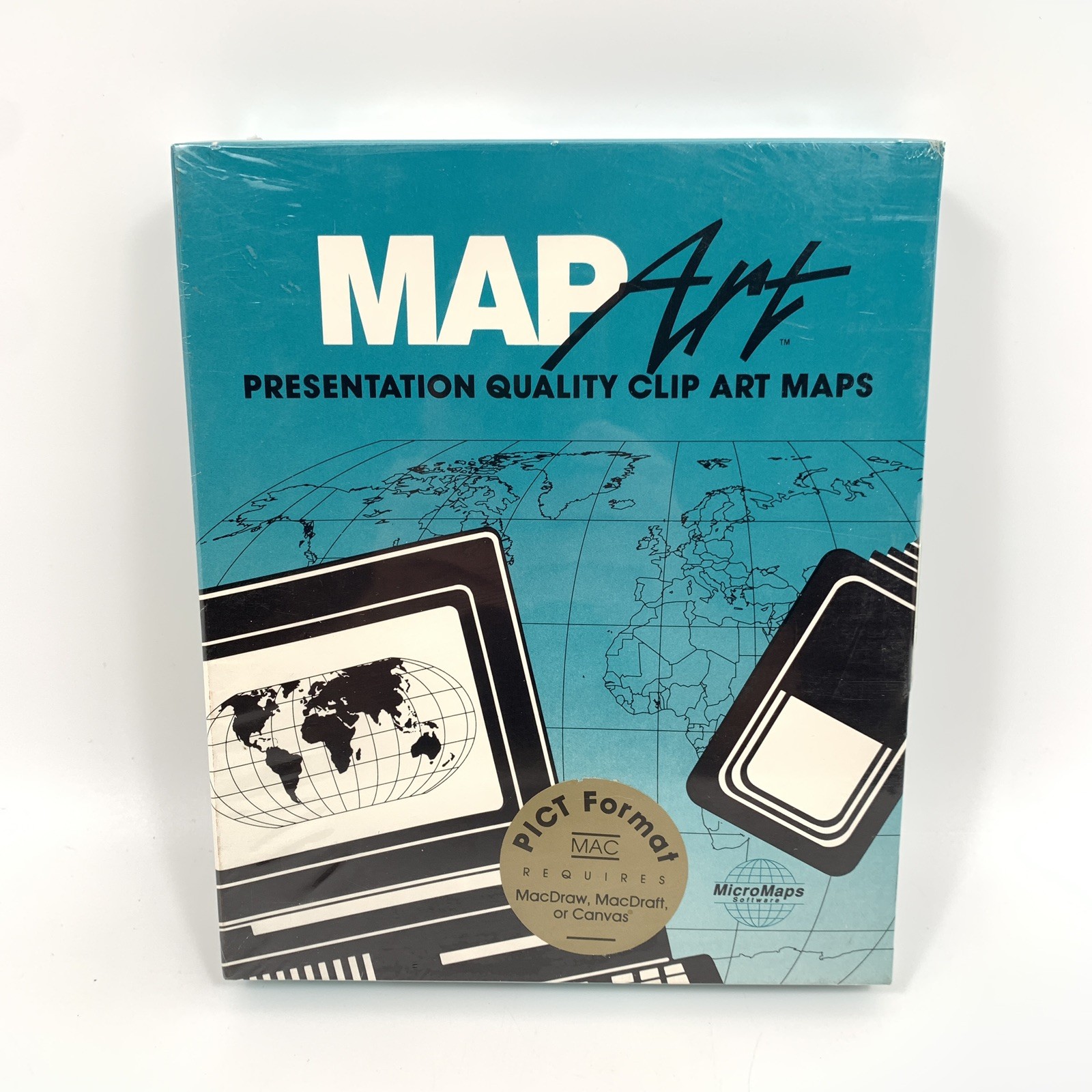 Vintage Macintosh Micro Maps Software MAP Art Clip Art Maps for MacDraw MacDraft