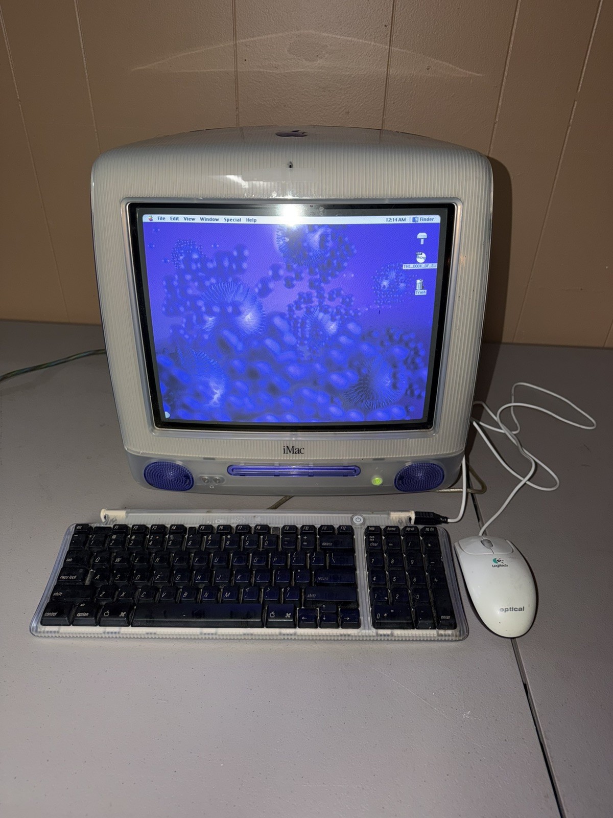 Vintage 1999 Apple iMac G3 - Grape - M5521 - Apple Keyboard - Tested/Working