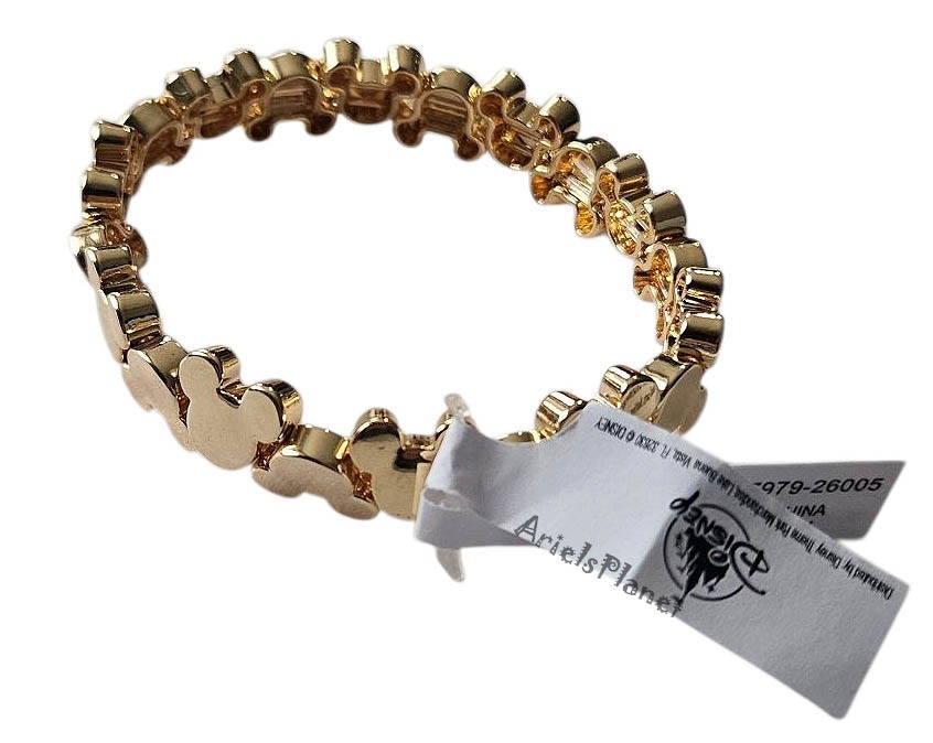 2026 Disney Parks Mickey Mouse Ear All Around Gold Tone Youth Bracelet