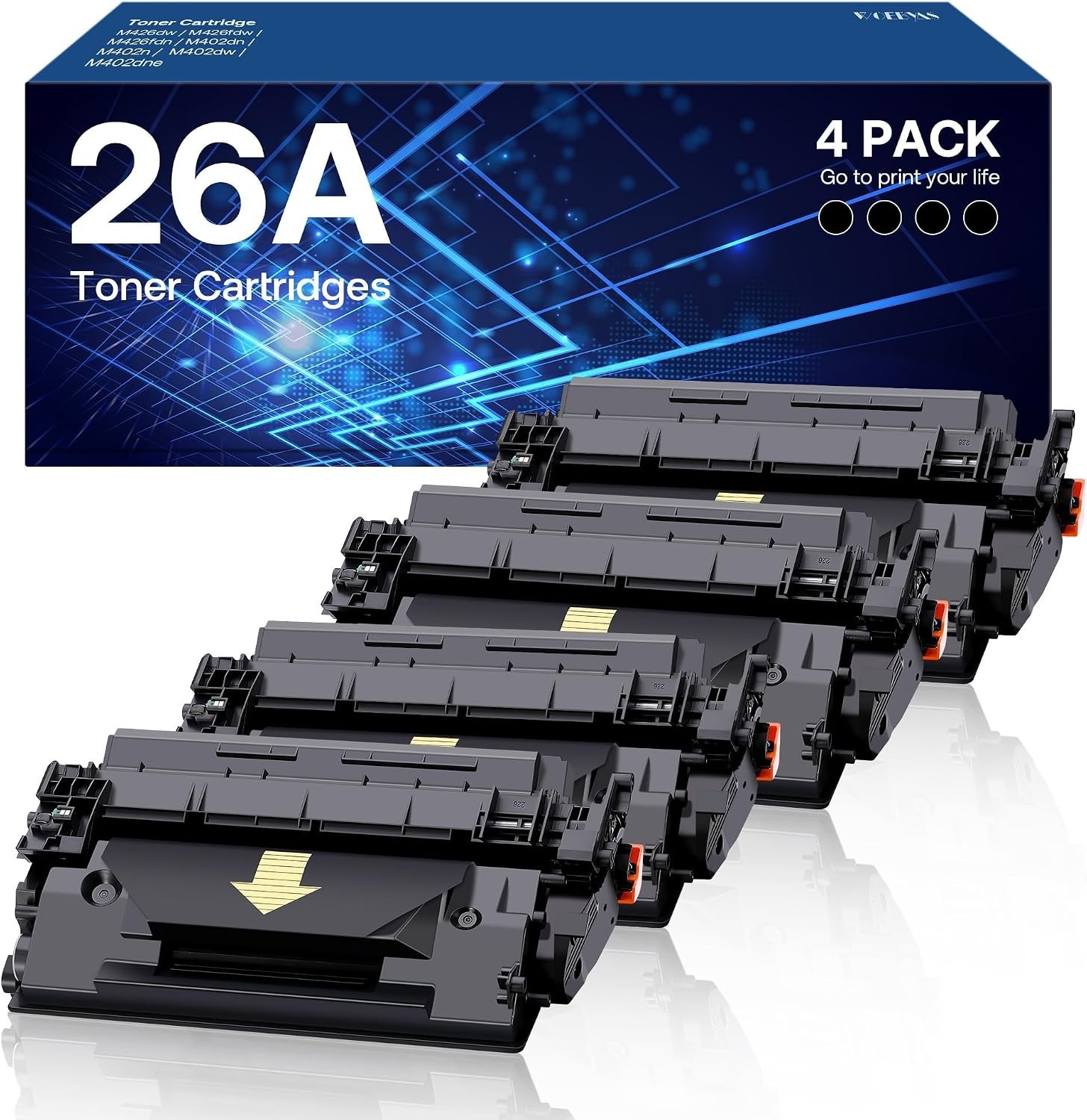 4 PACK 26A Toner Cartridges CF226X CF226A Black For HP M402 M426 MFP High Yield