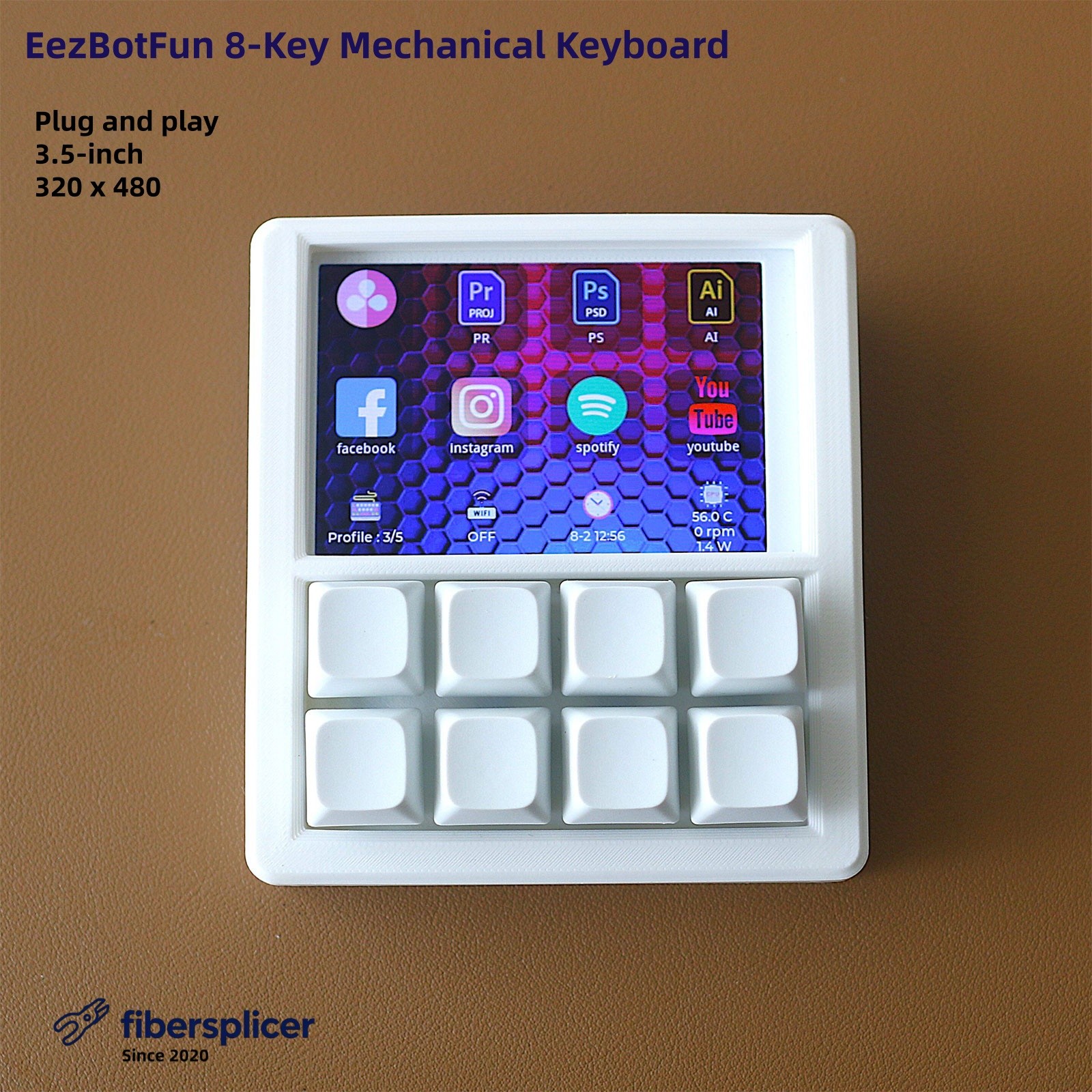 1PC EezBotFun 8-Key Mechanical Keyboard Macro Keyboard Console Screen Controller