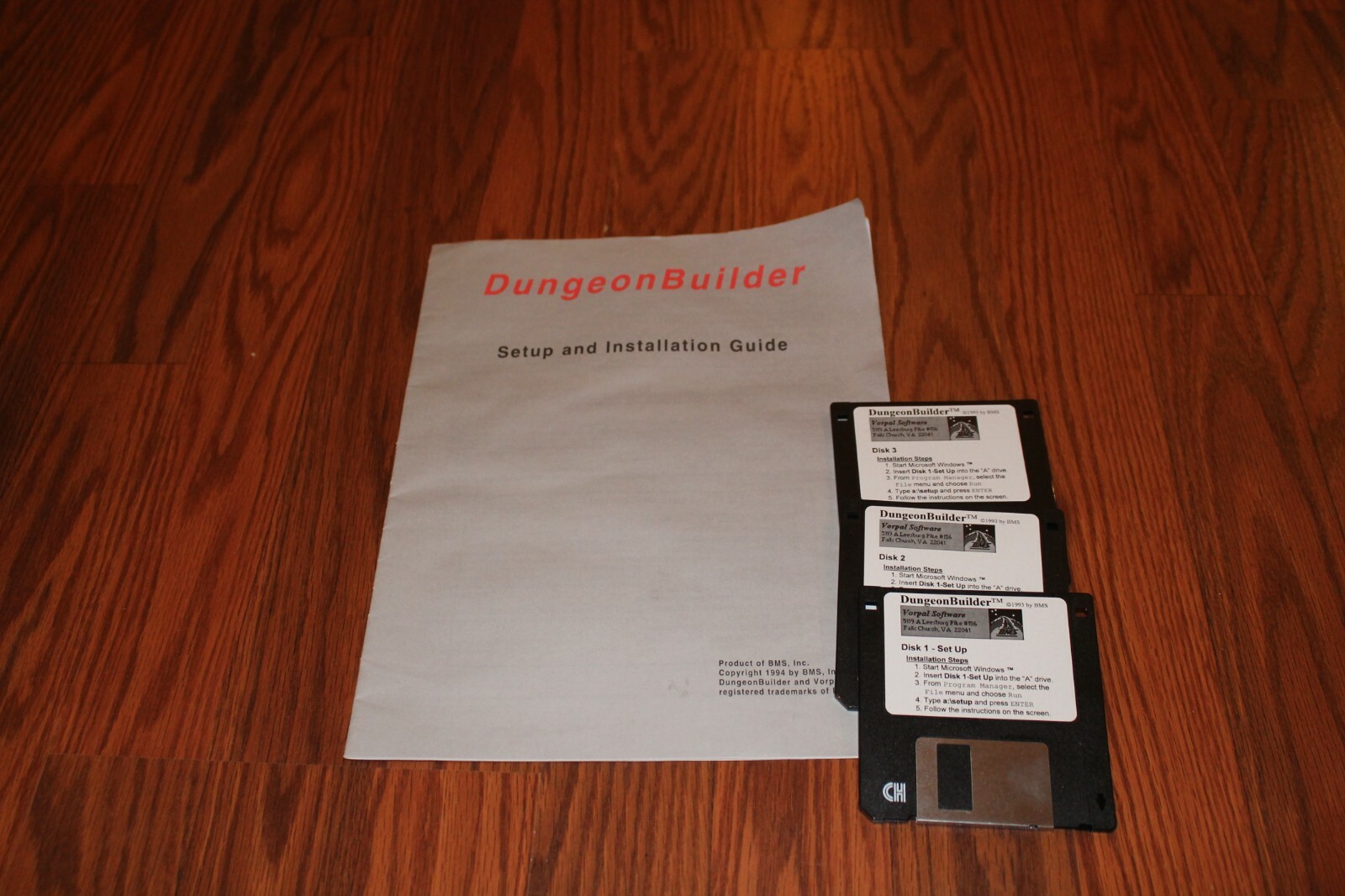 Dungeon Builder IBM PC Game on 3.5" disks with set-up & installation guide 