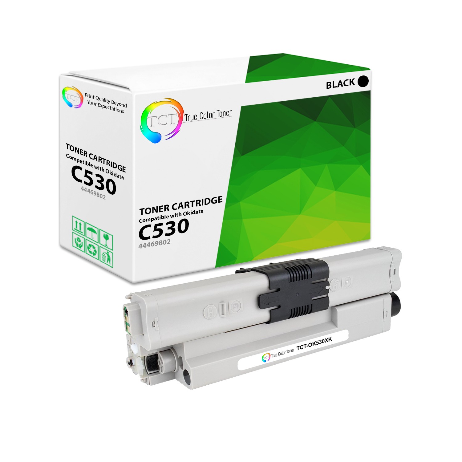 TCT Black Oki 44469802 Black Toner Cartridge For Okidata C530 MC561 MC361