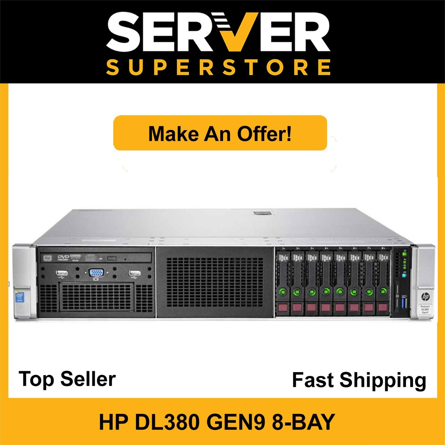 HP ProLiant DL380 G9 Server 2x E5-2640 V4=20 Cores P440ar 256GB RAM 2x 600GB SAS