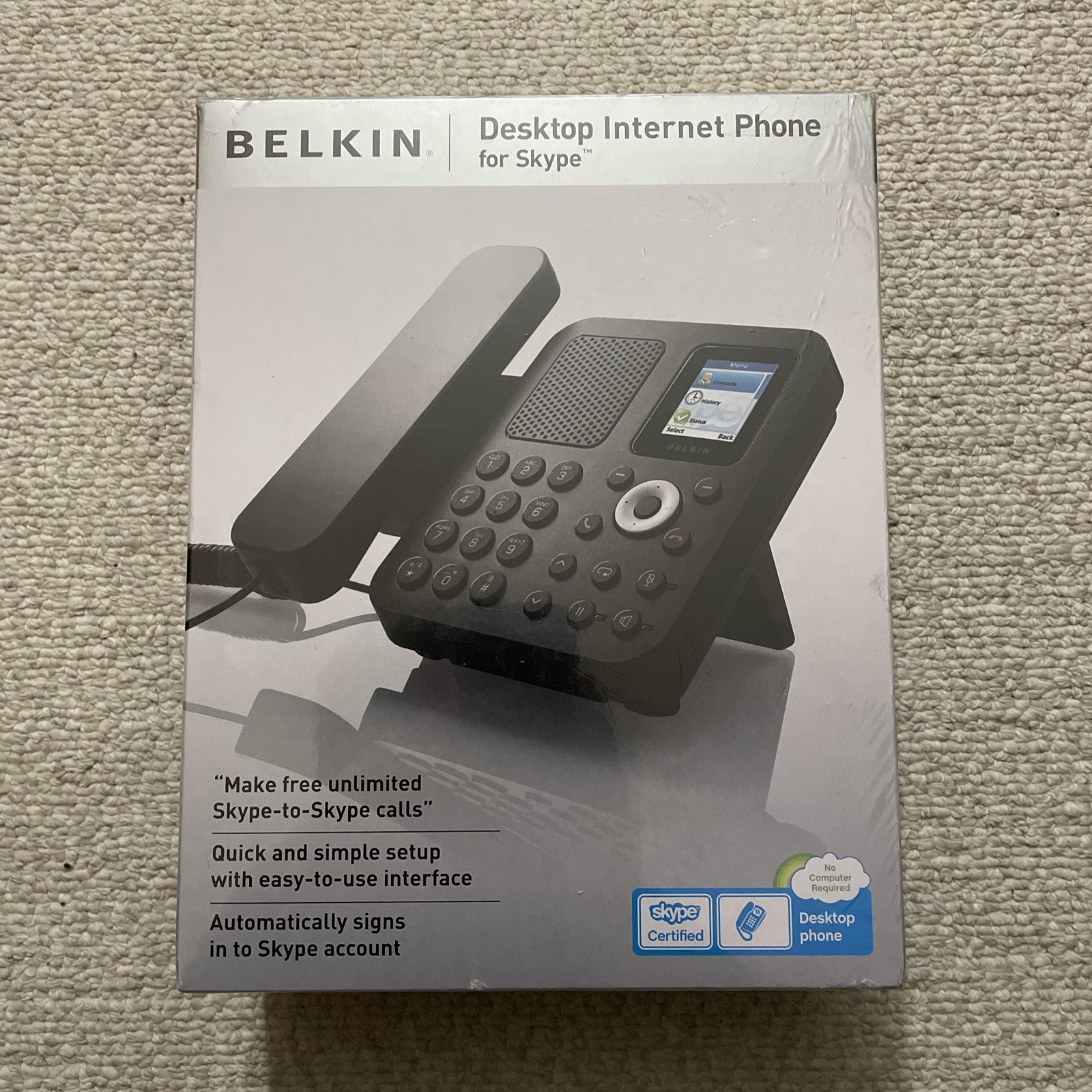 Belkin F1PP0101EN-SK Desktop Internet Phone for Skype. NEW. SEALED.