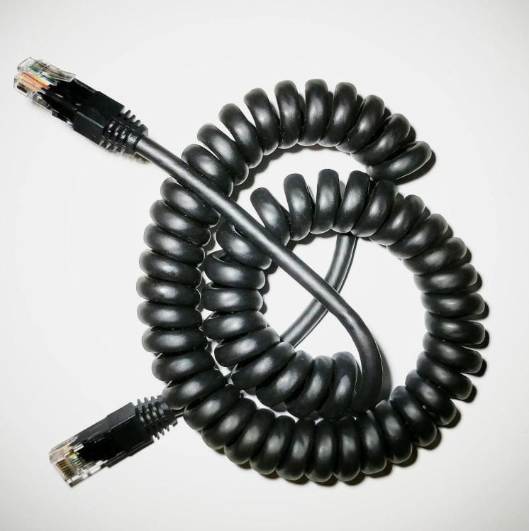 24AWG Spiral-Coiled Ethernet Cat5e Cable (4-15 Feet) 