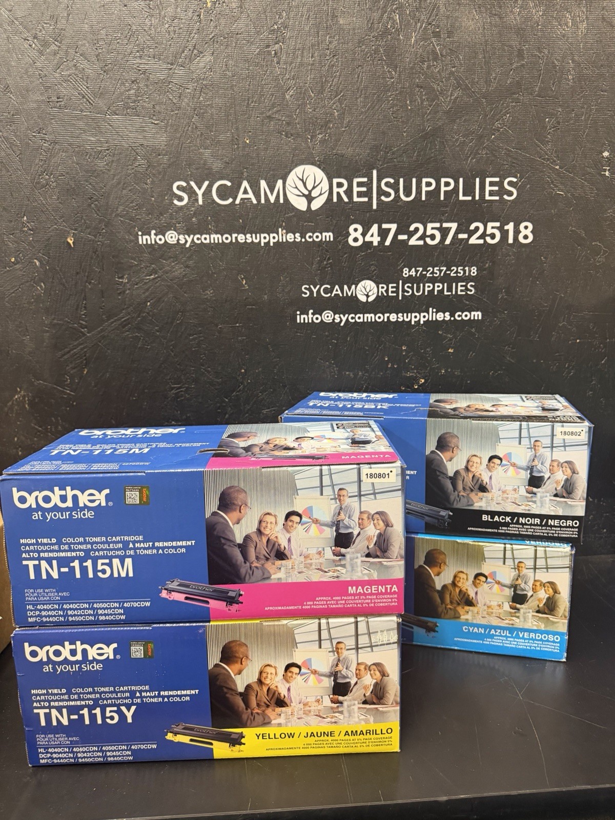Brother TN-115M Magenta TN-115Y Yellow TN-115C Cyan TN-115BK Black Toner Set NEW
