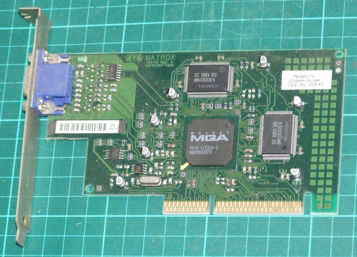Matrox MGA Productiva AGP VGA card G100A/4/HP 4Mb with G100A chipset