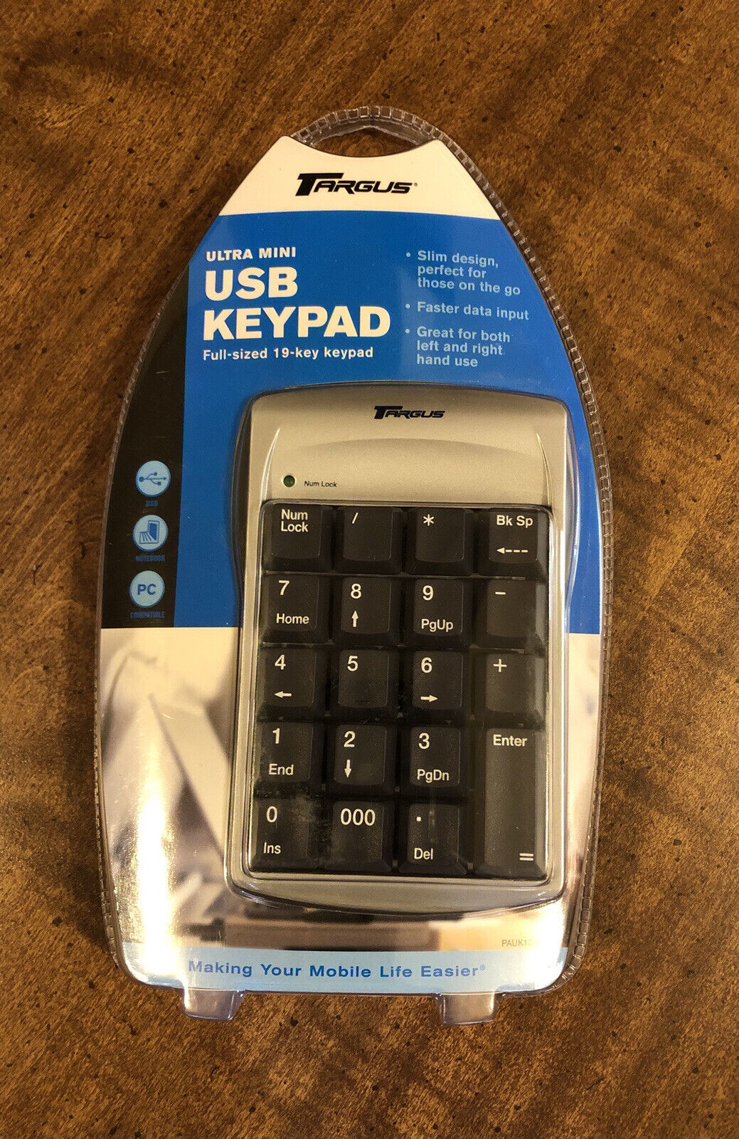 NEW~Targus Ultra Mini Wired USB Keyboard Full-sized 19-Key Keypad~PAUK10Y01U