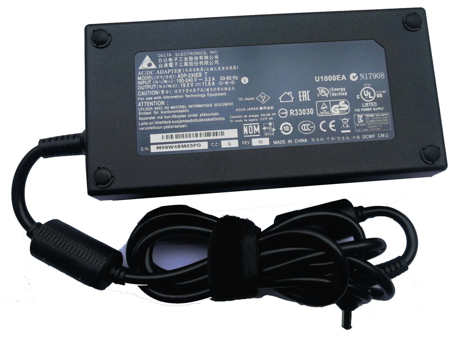 Delta 19.5V 11.8A 230W AC Adapter Charger For Gigabyte Aorus 15P YD Power Supply