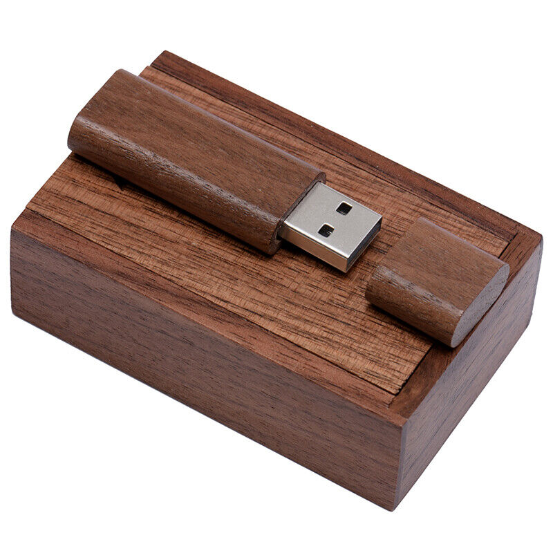 Wedding Custom USB 2.0 Flash Drive Free Logo Pen Drive Real Capacity Wooden 64GB
