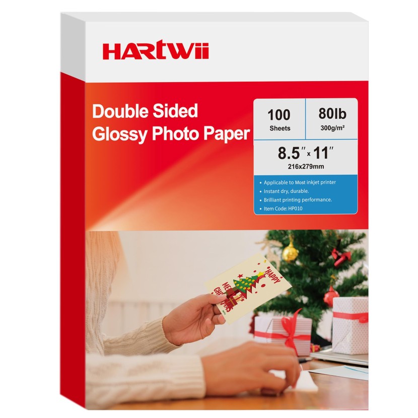 Hartwii 300gsm Double Sided Glossy Thick Heavyweight Photo Paper 80LB 100 Sheets