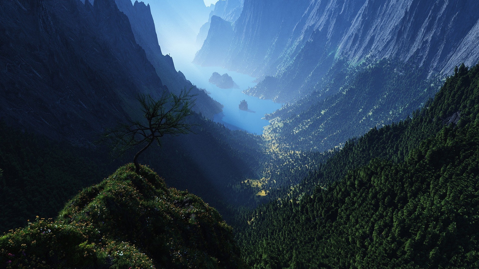Landscape mountains nature fjord Custom Gaming Mat Desk