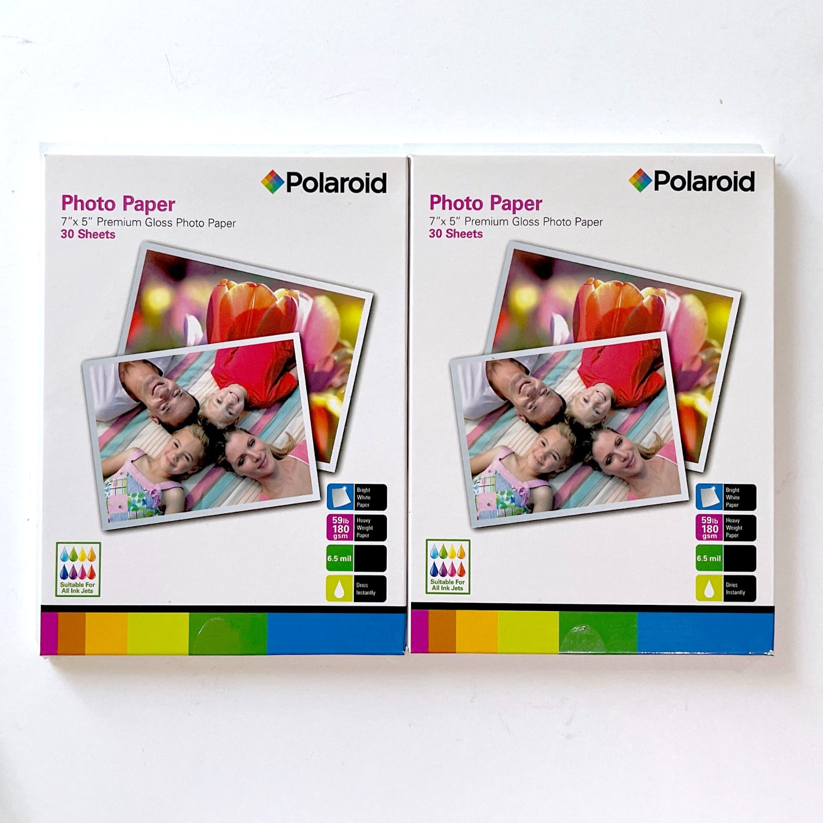 Polaroid Premium Gloss Photo Paper 5x7" Lot of 2 Pack 30 sheets each - Sealed