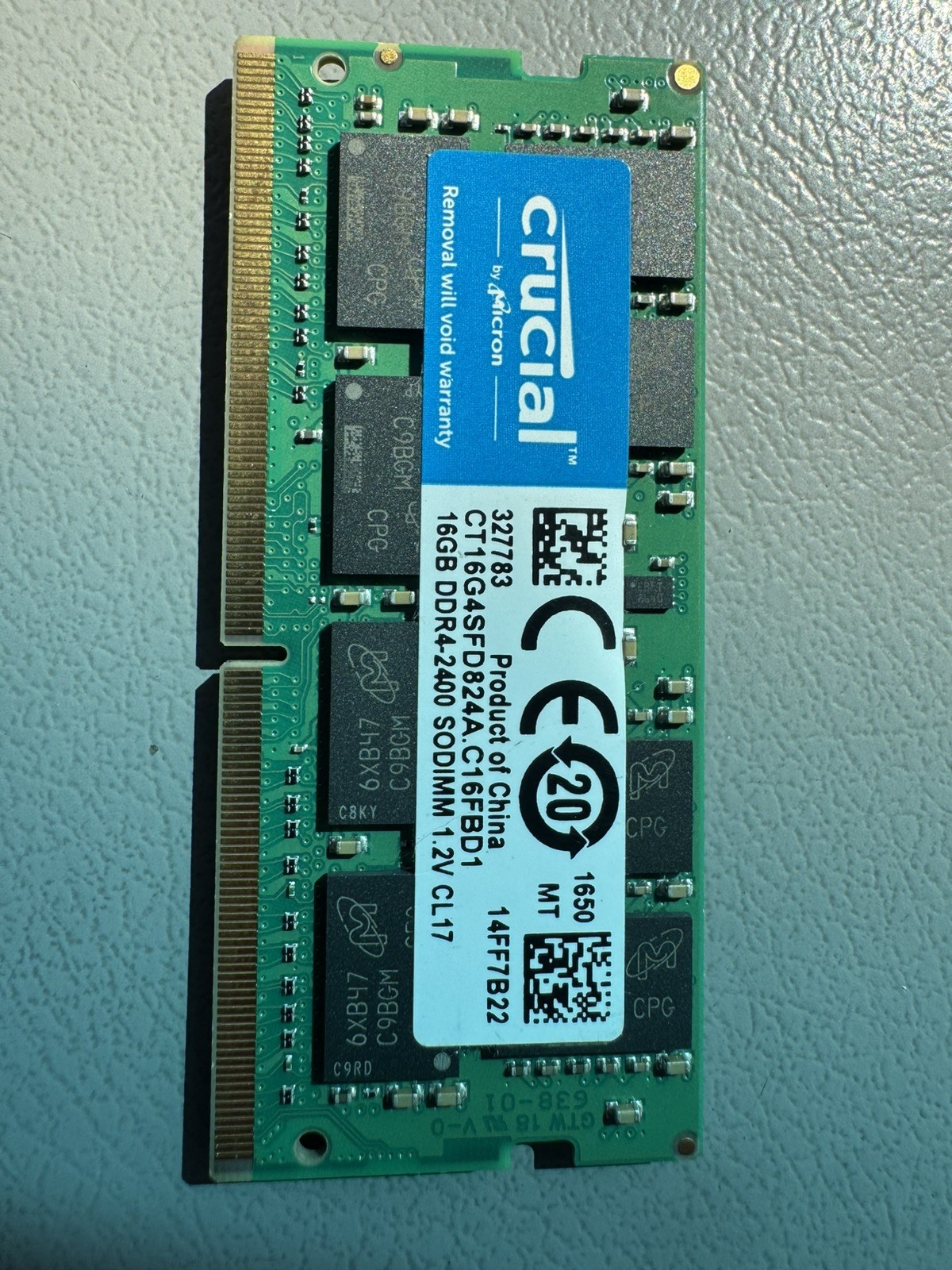 Micron Crucial 16GB DDR4-2400 SODIMM Laptop Ram Working good 