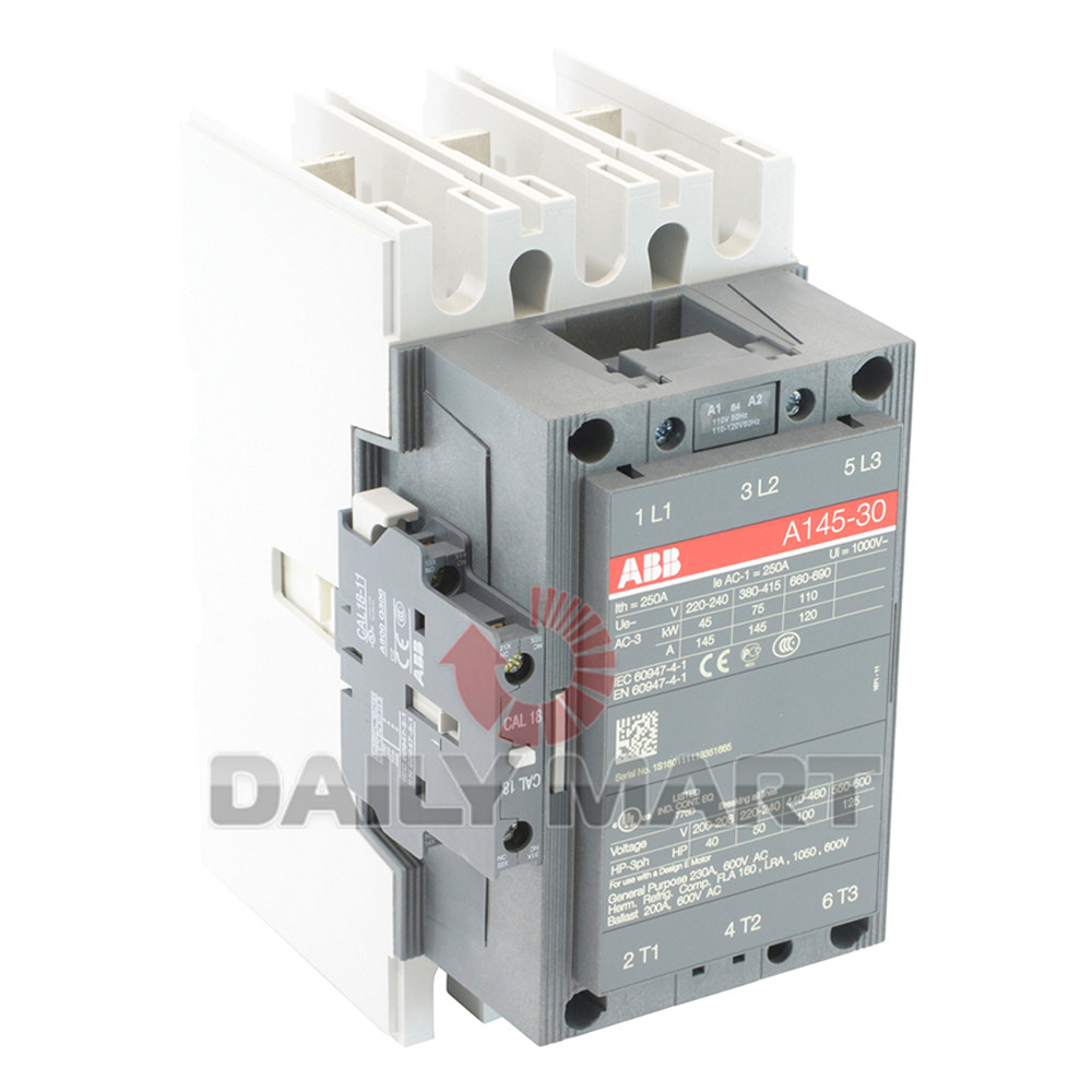 New In Box ABB A145-30-11-84 Contactor 3P 120V Coil