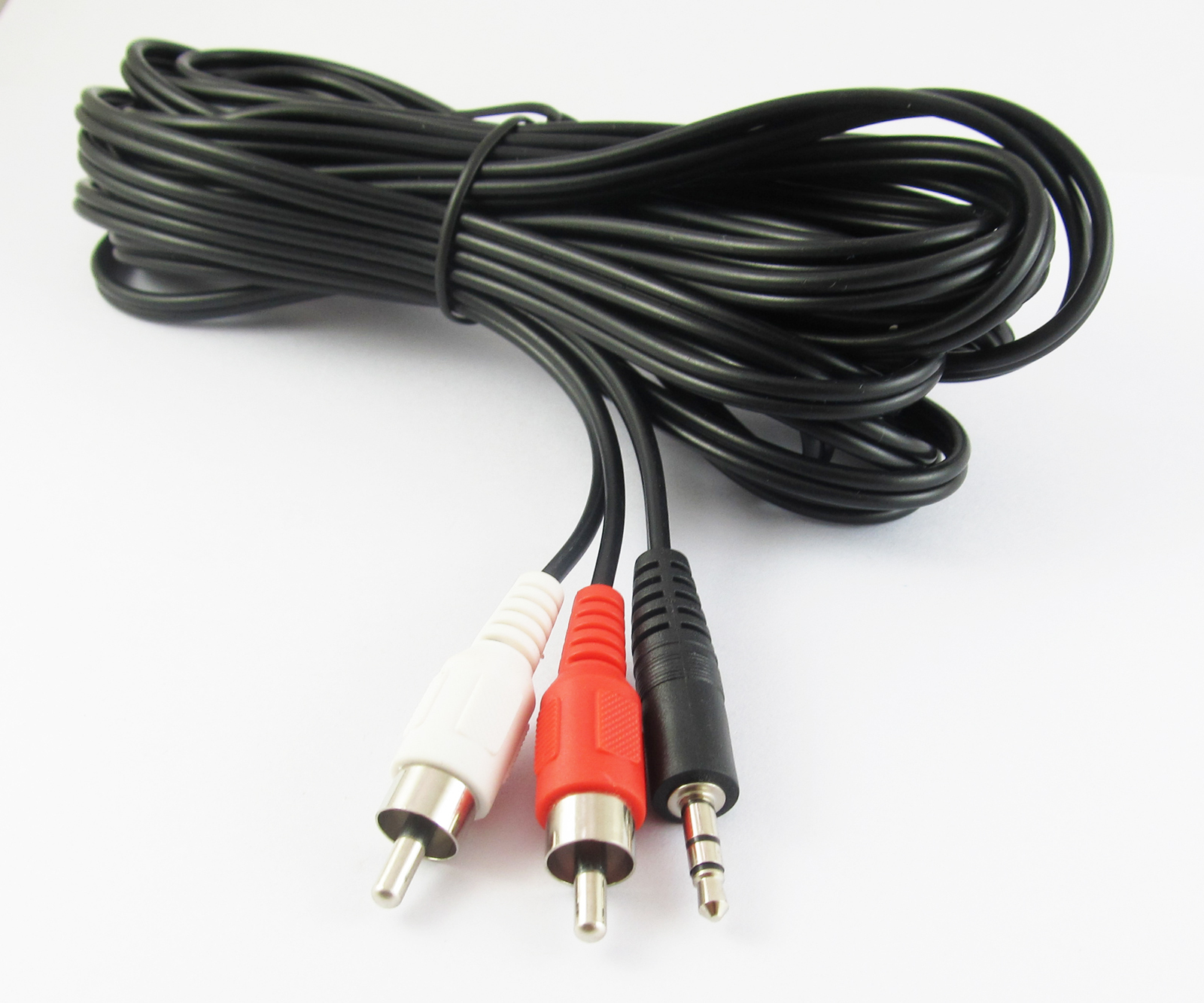 4pcs 16FT/5M Aux 3.5mm Male Stereo Plug to 2 RCA Phono Male Audio Video AV Cable