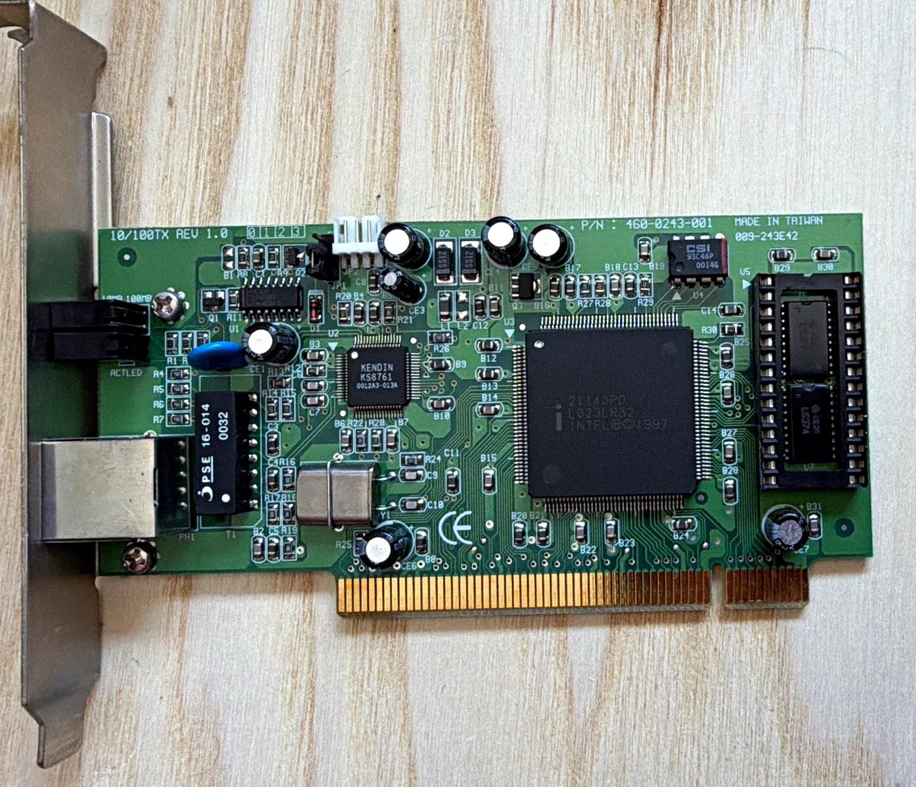 PCI 10/100TX Rev 1.0 Ethernet Network Card RJ-45 1-Port 100 Mbps 460-0243-001