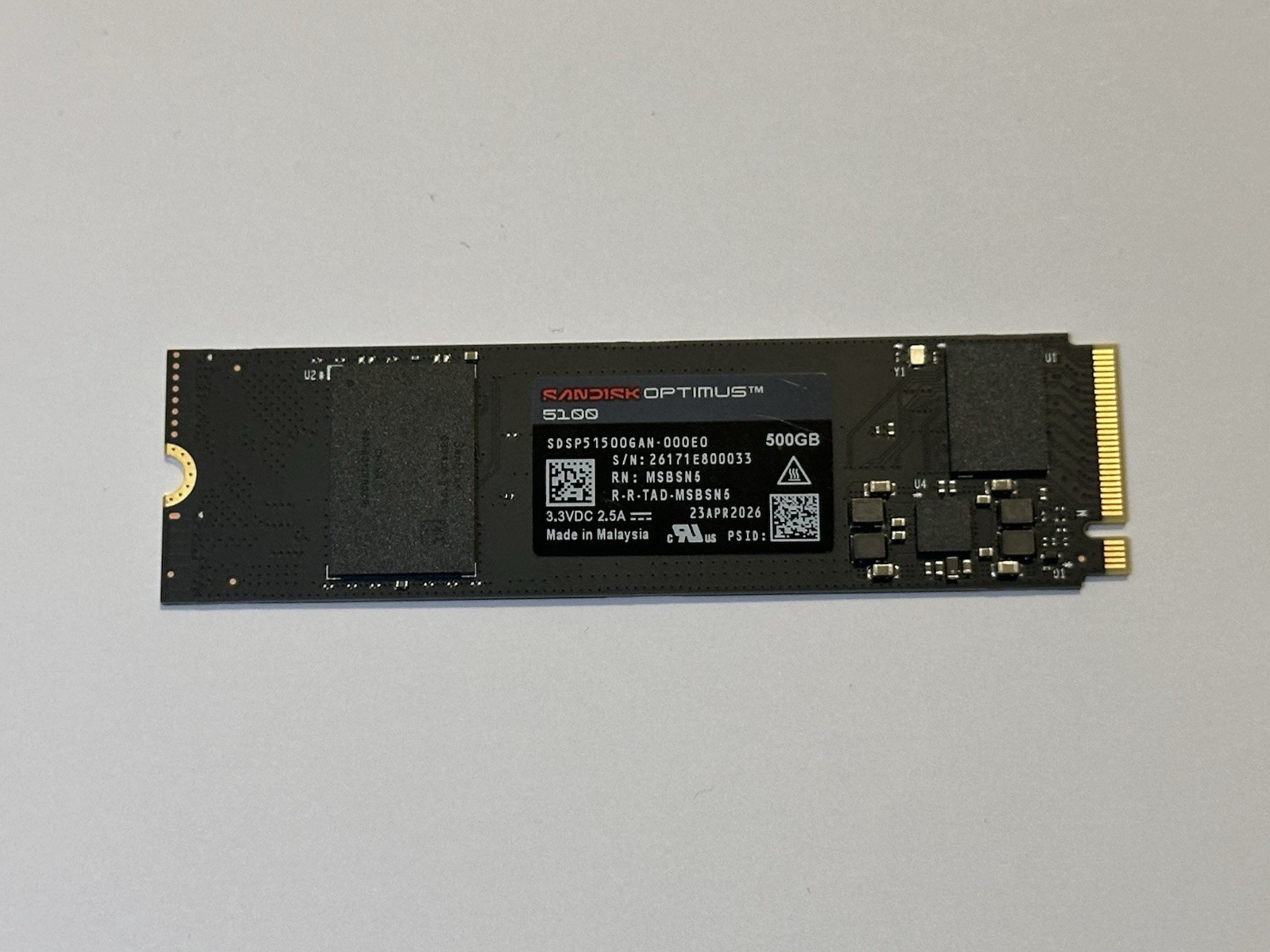 SanDisk Optimus 5100 500GB M.2 2280 Internal SSD SDSP51500GAN-000E0