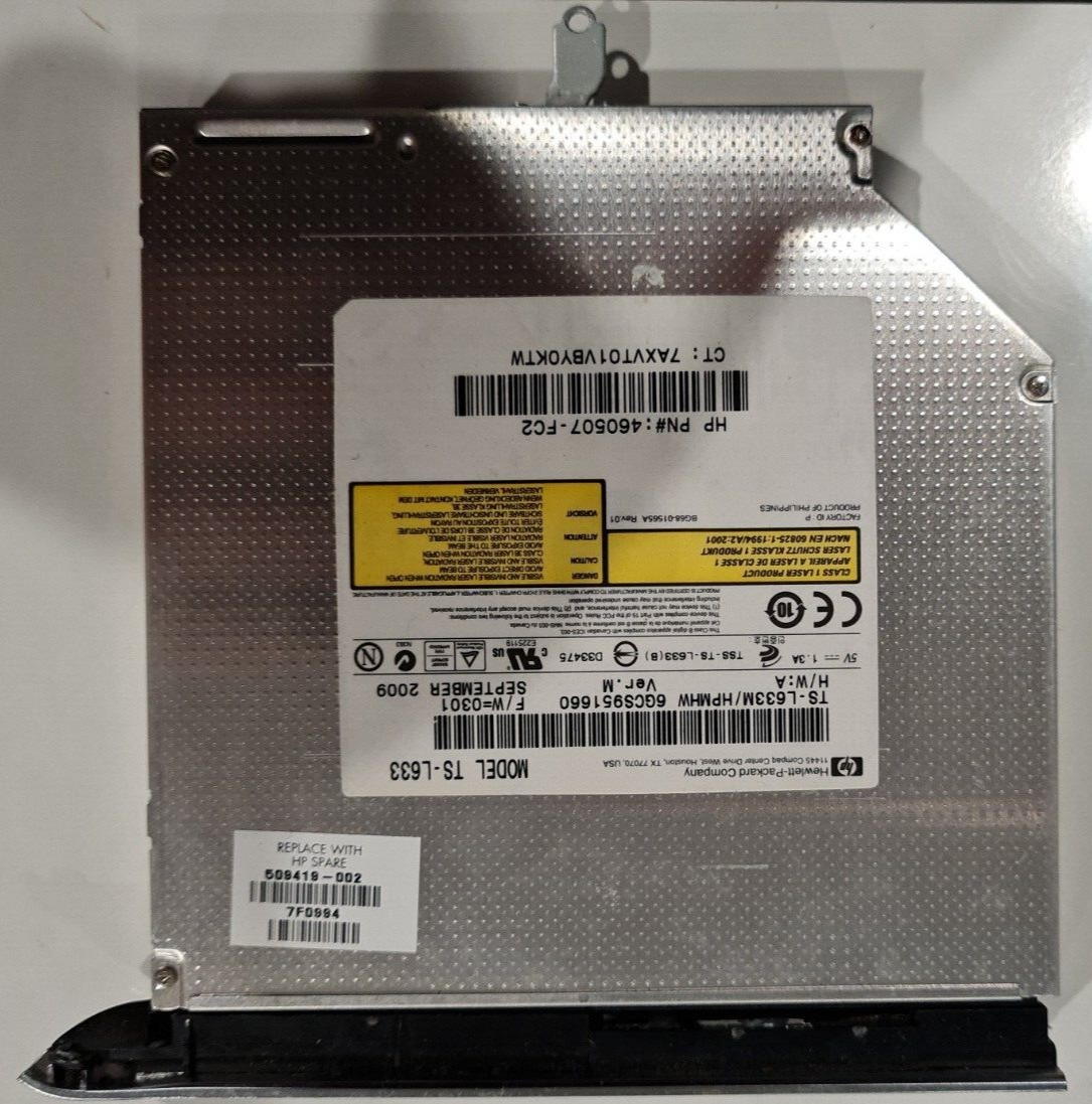 Genuine HP TS-L633M/HPMHW DVD±RW SATA Drive +Bezel HPSPARE 460507-FC2 509419-002