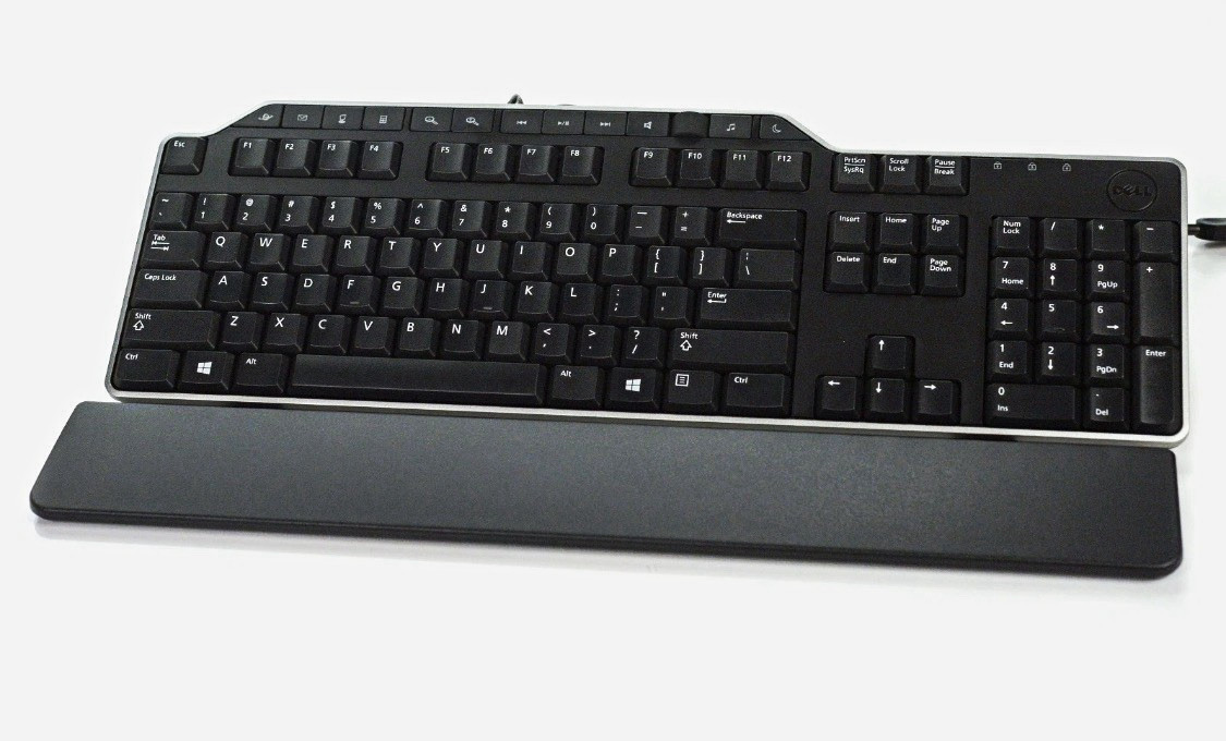 Dell D216M Wired USB Full-Size Keyboard Detachable Wrist Rest, Black QWERTY