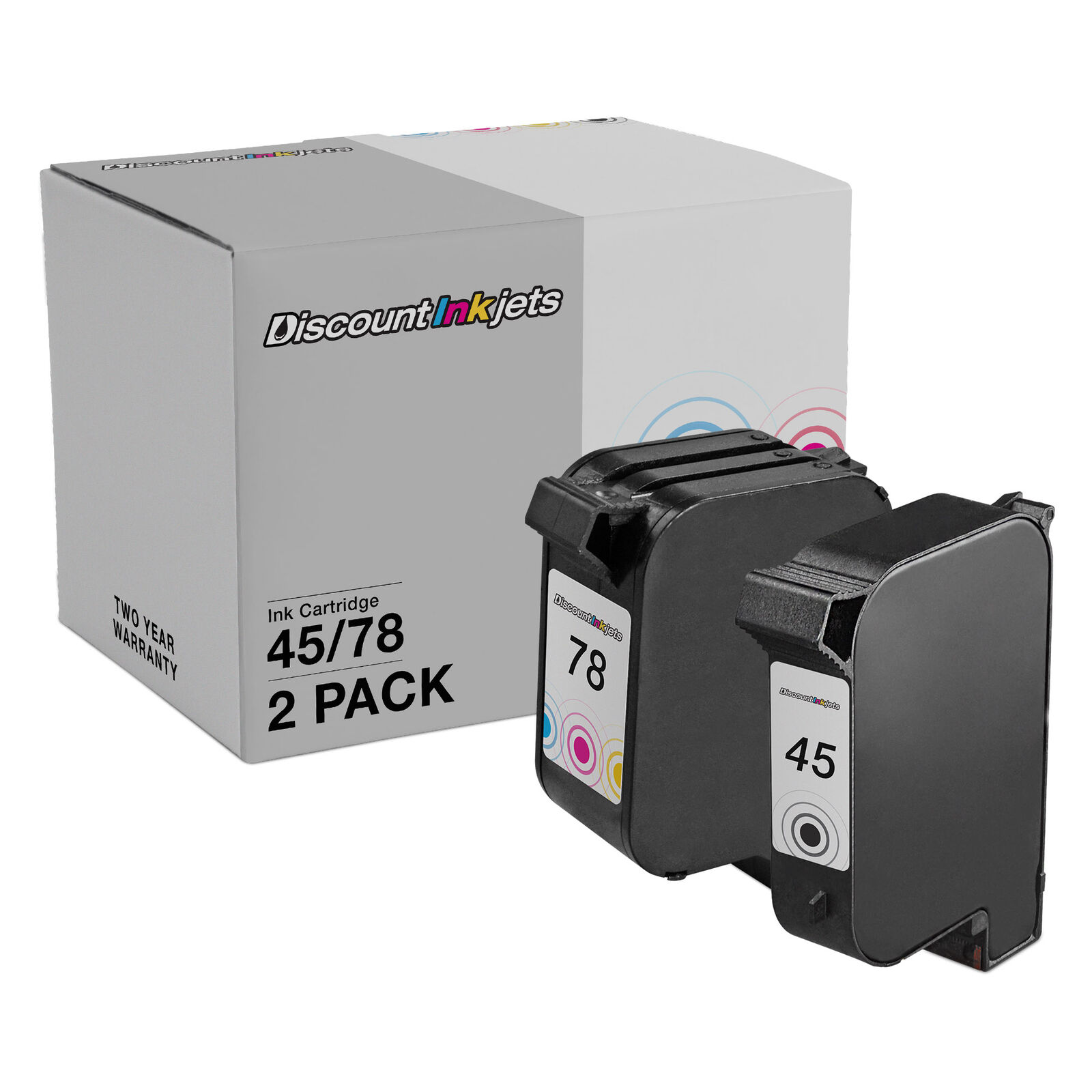 SPEEDYINKS 2PK Replacements for HP 45 / 51645A & 78 / C6578D Ink Cartridges
