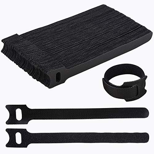 60PCS 6" Reusable Cable Ties Hook Loop Cord Straps Wire Organizer