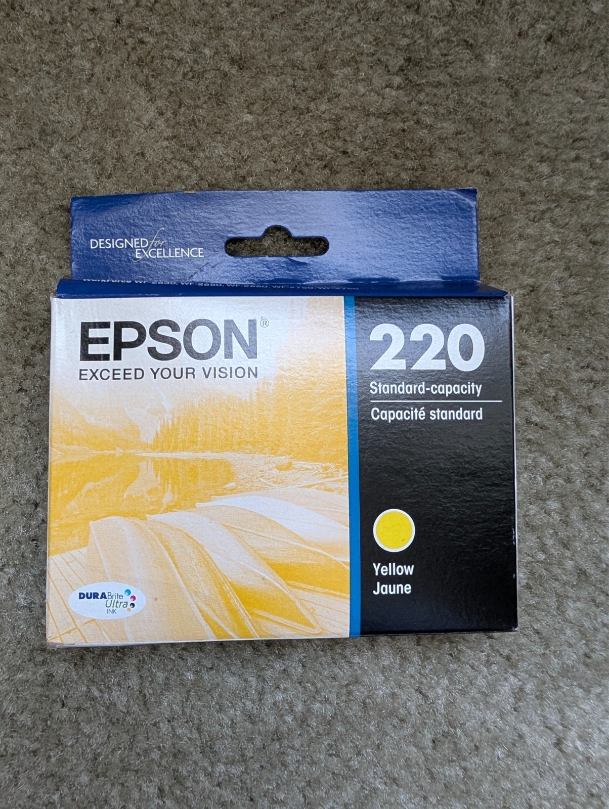Genuine Epson 220 Yellow Standard Capacity Ink Cartridge - BRAND NEW UNOPENED