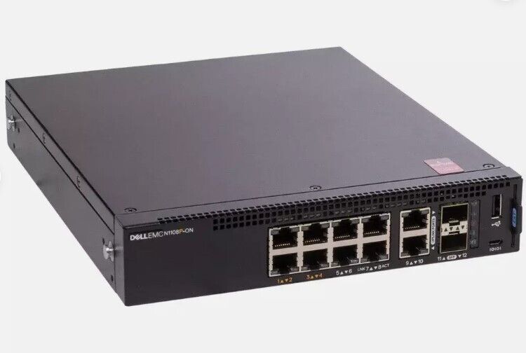 NEW Dell EMC N1108P-ON 8-Port RJ-45 1GbE 4x port PoE+ 2xSFP Ethernet Switch