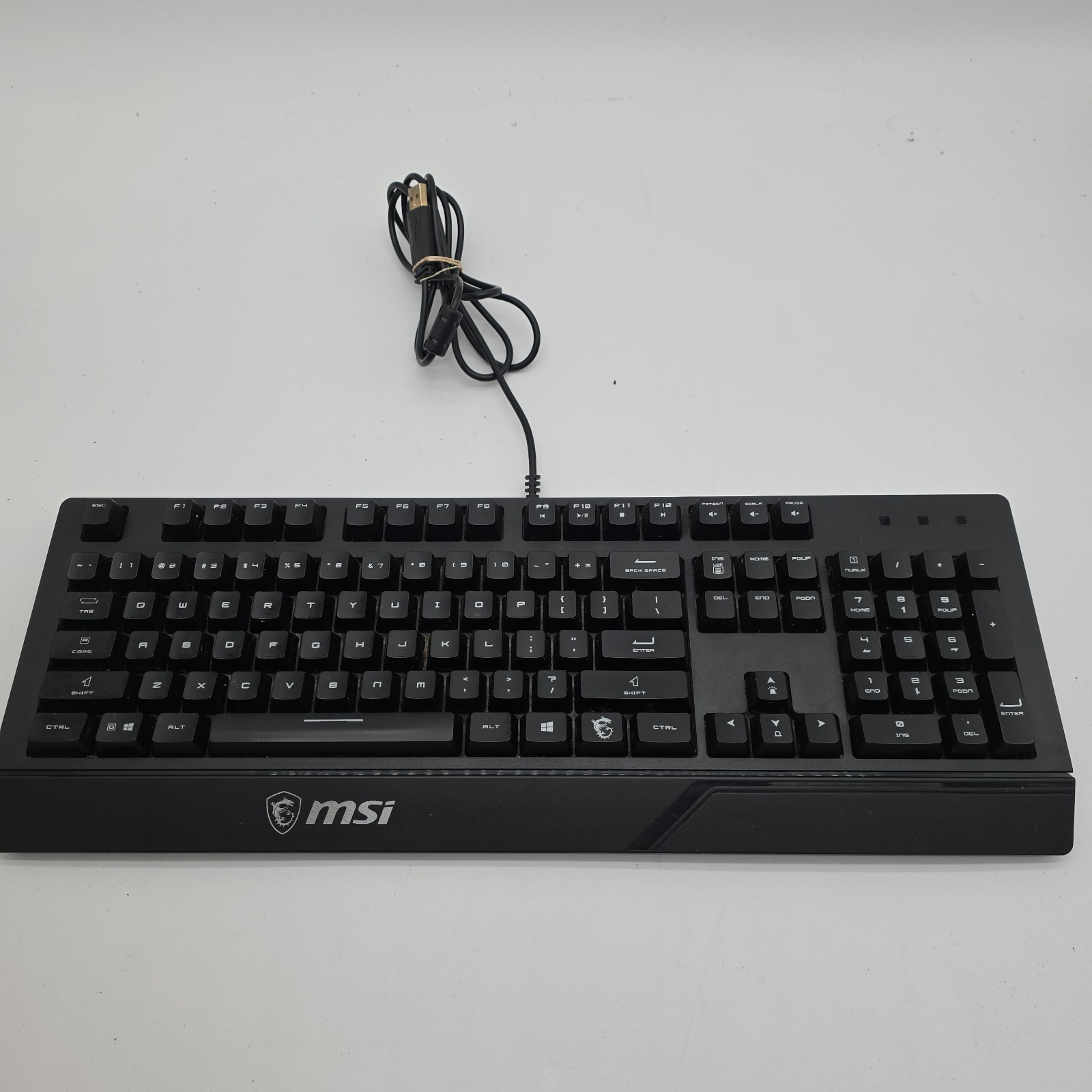 MSI Vigor GK20 Gaming Keyboard RGB Backlit Membrane USB Wired Tested Works