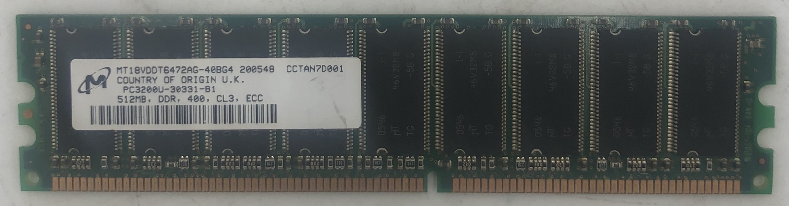 Micron MT18VDDT6472AG-40BG4 512MB DDR Server RAM Memory