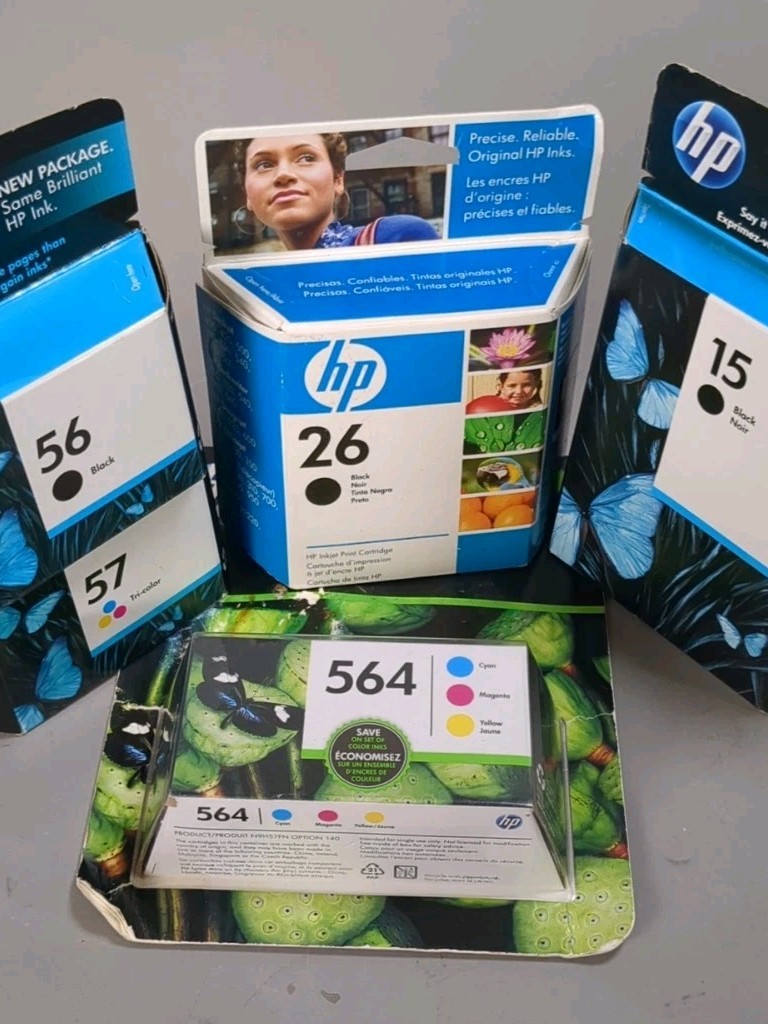 HP Genuine OEM Ink Cartridges 15 26 56 57 564 Lot of 5 Expired Printer Ink