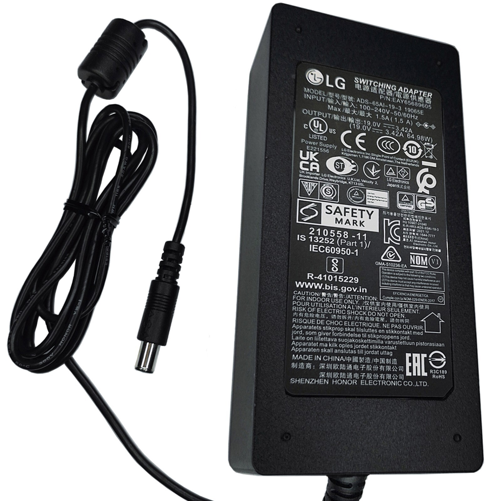 OEM 19V AC/DC Adapter For LG Chromebase 22CV241 Intel 2955U OS 22CV241W 22CV241B