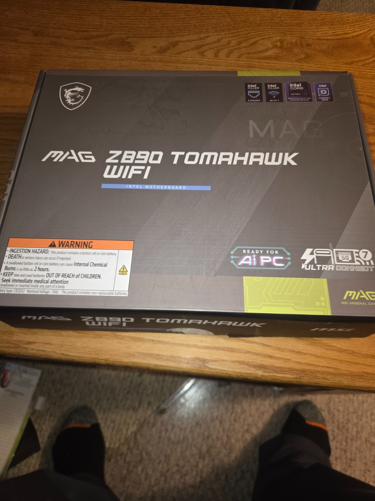 MSI MAG Z890 TOMAHAWK WIFI ATX Intel LGA1851 DDR5 Wi-Fi 7 Intel ultra 7 265kf