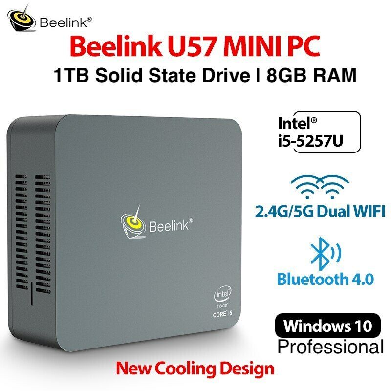 NEW Beelink U57 Intel Core i5 3.10GHz 2TB SSD 8GB Micro Tiny PC Win10 Pro
