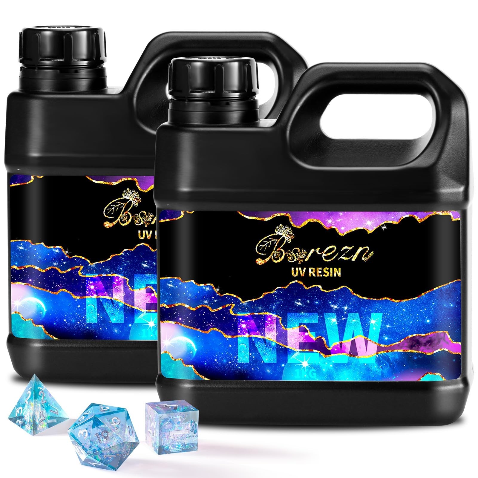 Bsrezn 2000g UV Resin Crystal Clear, Hard Premixed Epoxy Resina UV Glue for J...