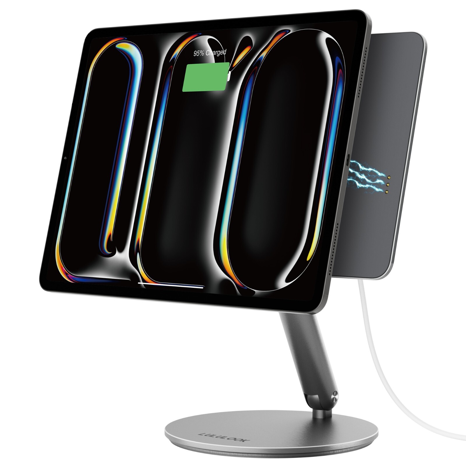360 Rotating Foldable Magnetic Wireless Charging Stand For iPad Pro M4 13/12.9