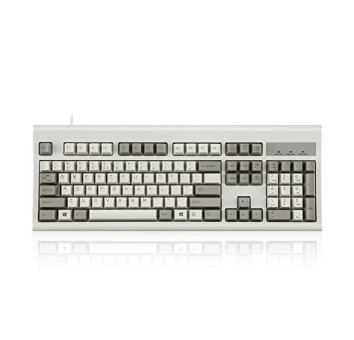 Full Size Wired Keyboard, 104 Keys, Ergonomic Retro Design, English Layout