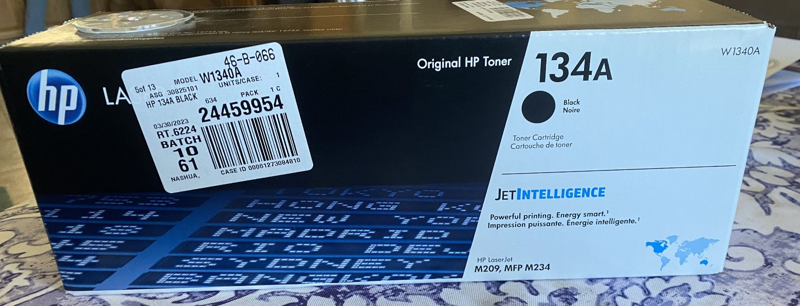 Geniune OEM HP 134A LaserJet Toner Cartridge - Black  W1340A
